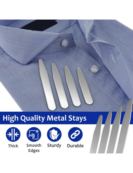 40 Varillas de Cuello de Metal Kosyak para Camisas de Hombre 40 Varillas de Cuello de Metal Kosyak para Camisas de Hombre