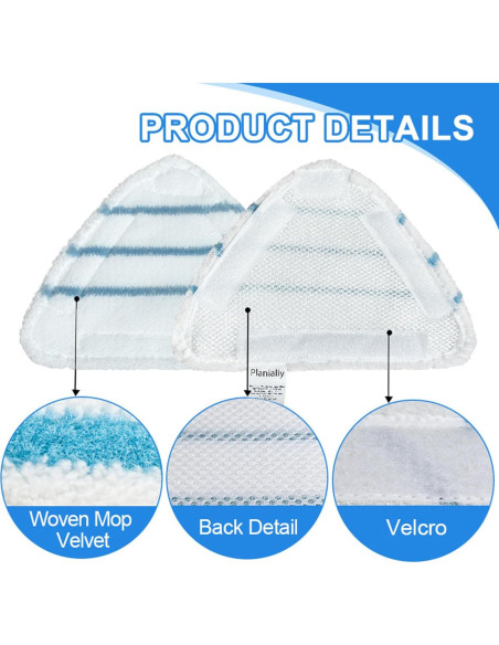Paquete de 4 almohadillas de mopa microfibra Planially Paquete de 4 almohadillas de mopa microfibra Planially