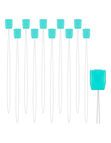 10 Enhebradores de Agujas Acero Inoxidable 20 cm para Bordado