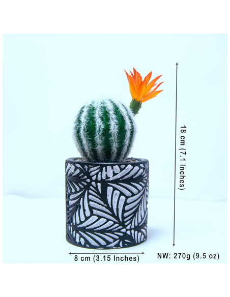 Pincushion de Cactus July-Tech con Jarrón Cerámica 17.8x7.6cm Pincushion de Cactus July-Tech con Jarrón Cerámica 17.8x7.6cm