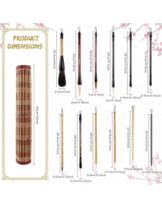 Juego de 12 Pinceles de Caligrafía China Marspark - Acuarela y Sumi 2