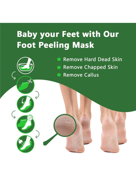 Mascarilla Exfoliante para Pies Newh3c - 5 Paquetes, Talones Suaves Mascarilla Exfoliante para Pies Newh3c - 5 Paquetes, Talones Suaves