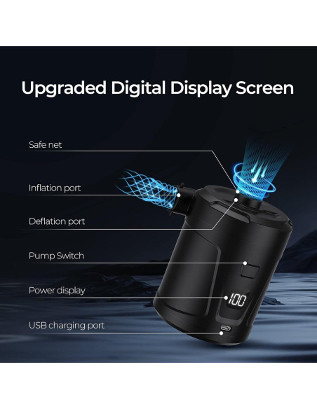 Bomba de Aire Eléctrica dskadoo 5200mAh Portátil con LED Bomba de Aire Eléctrica dskadoo 5200mAh Portátil con LED