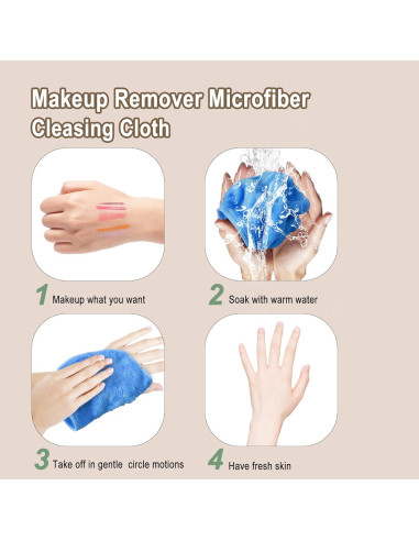 Paño Desmaquillante KODAMO Reutilizable 12 Piezas Microfibra