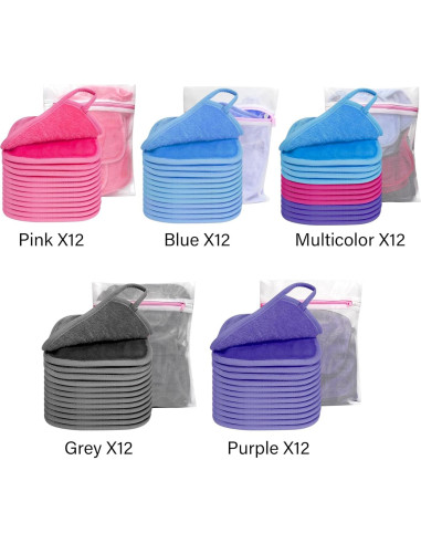 Paño Desmaquillante KODAMO Reutilizable 12 Piezas Microfibra