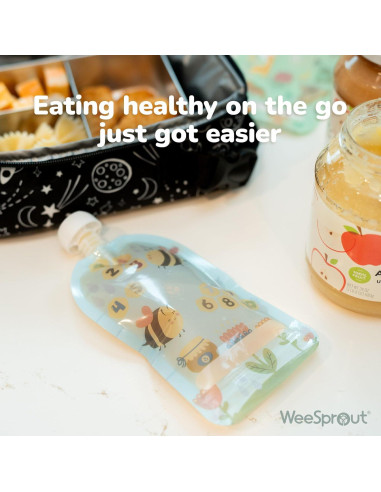 Bolsas de Comida Reutilizables WeeSprout 100 ml - Paquete de 6
