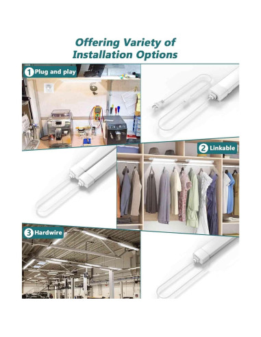 Luz de tubo LED WNSNOU 1.4FT 1800LM IP66 para gabinete