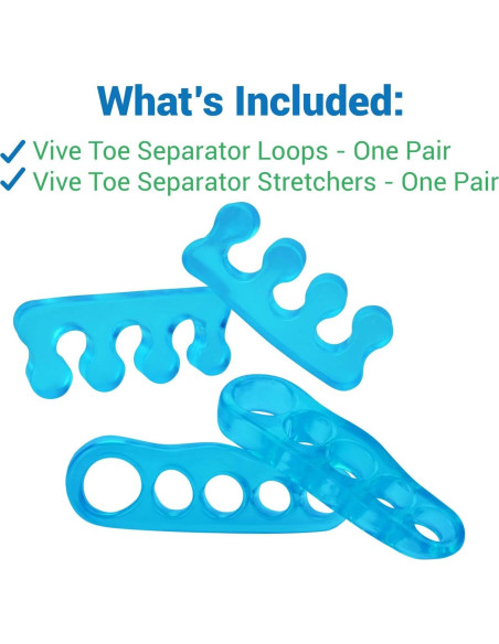 Separadores de Dedos ViveSole Pequeños (2 Pares) Gel Silicona Separadores de Dedos ViveSole Pequeños (2 Pares) Gel Silicona
