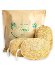 Esponja Exfoliante de Lufa Natural LooLife - Paquete de 3
