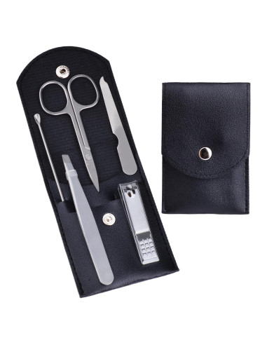 Juego de Manicura Profesional HANTEKAS 5 Piezas Acero Inoxidable