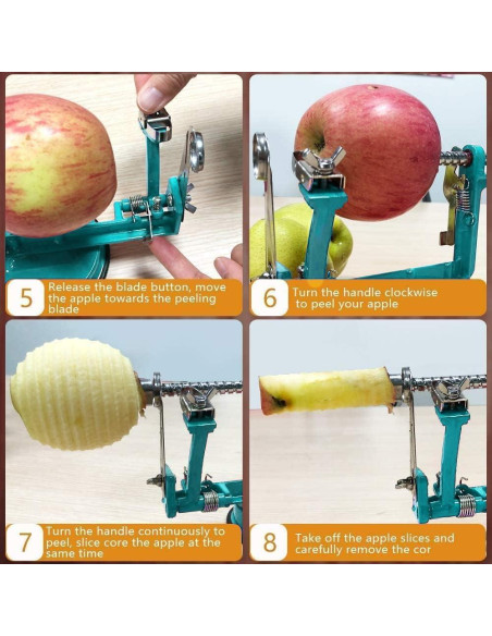 Pelador y descorazonador de manzanas ACOTUM 3 en 1 acero inoxidable Pelador y descorazonador de manzanas ACOTUM 3 en 1 acero inoxidable