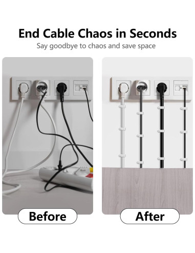 Clips para Cables Jadaol - 400 Piezas, 4 Tamaños, Blanco
