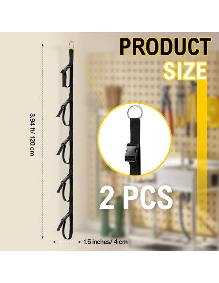 Organizador de Cables Wowangce 2 Pcs Negro Nylon 120 cm Organizador de Cables Wowangce 2 Pcs Negro Nylon 120 cm