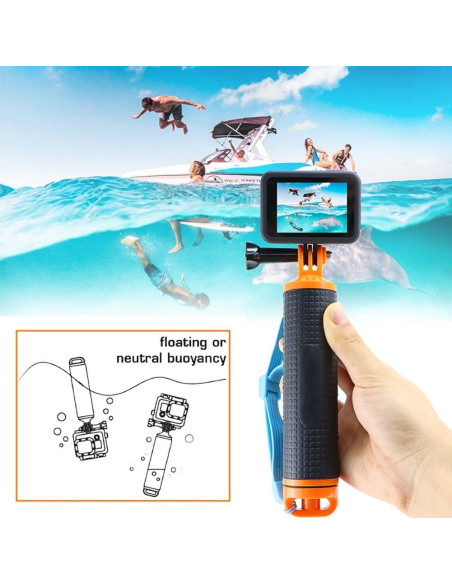 Mango Flotante Impermeable Alsukeay para GoPro Hero 12-4 Mango Flotante Impermeable Alsukeay para GoPro Hero 12-4