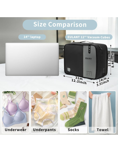 Cubos de Compresión EULANT 30.48 cm para Ropa Interior Cubos de Compresión EULANT 30.48 cm para Ropa Interior