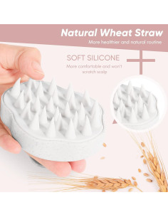 Cepillo Masajeador de Cuero Cabelludo URTHEONE Beige con Cerdas de Silicona 2