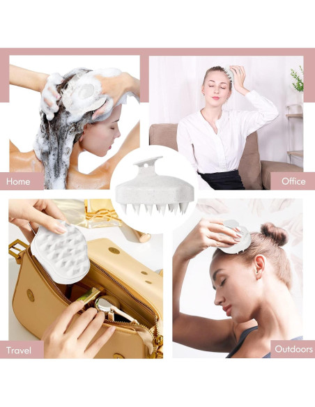 Cepillo Masajeador de Cuero Cabelludo URTHEONE Beige con Cerdas de Silicona Cepillo Masajeador de Cuero Cabelludo URTHEONE Beige con Cerdas de Silicona