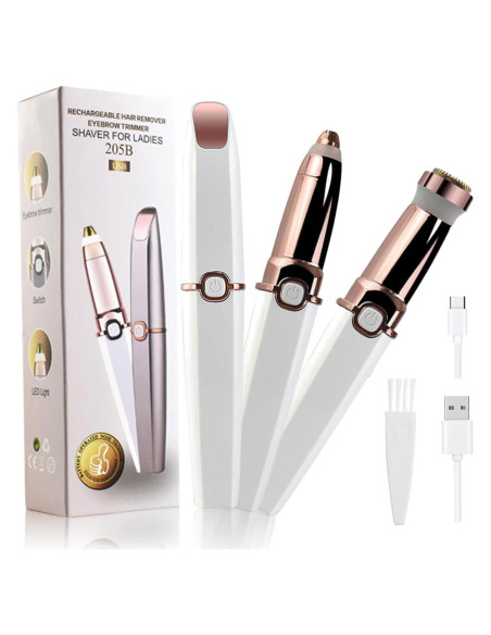 Epilador Facial 2 en 1 RIYUETAN Blanco Recargable USB con LED Epilador Facial 2 en 1 RIYUETAN Blanco Recargable USB con LED