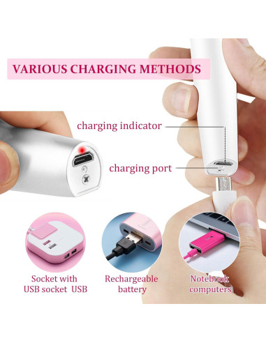 Epilador Facial 2 en 1 RIYUETAN Blanco Recargable USB con LED