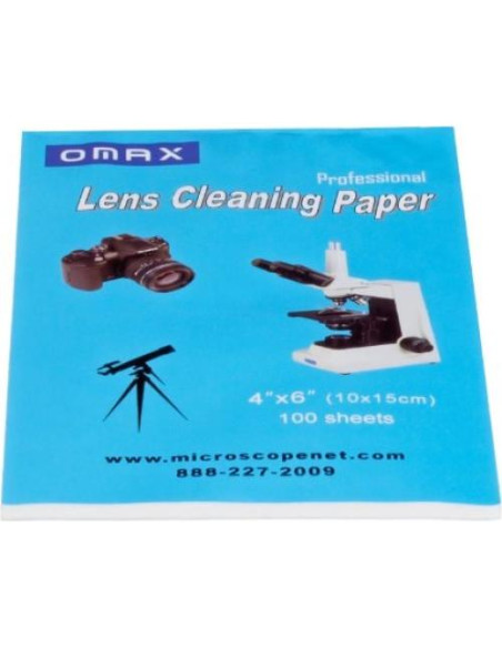 Papel de limpieza de lentes OMAX A99CPB100 - 100 hojas Papel de limpieza de lentes OMAX A99CPB100 - 100 hojas