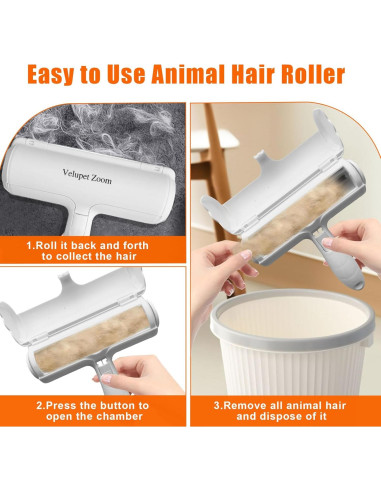 Removedor de Pelo de Mascota Velupet Zoom Reutilizable 20.6x18.8cm