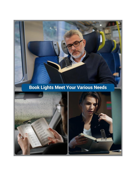 Luz de Lectura Recargable DEWENWILS LED Clip Negro 4 Modos Luz de Lectura Recargable DEWENWILS LED Clip Negro 4 Modos