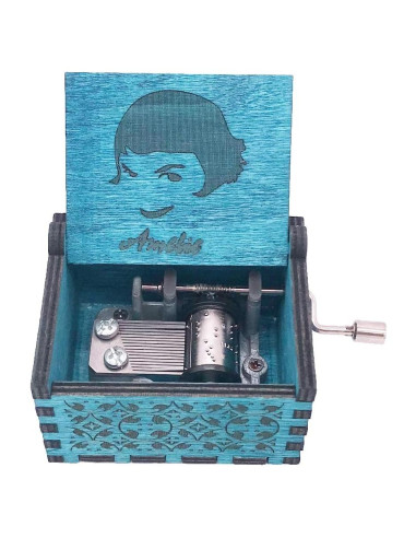 Caja Musical de Madera Youtang Amelie Azul 6.4x5.2x4.2cm