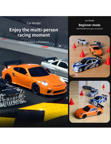 Coche RC Drift 1/43 YounggDiy Naranja 4WD 15KM/H Giroscopio