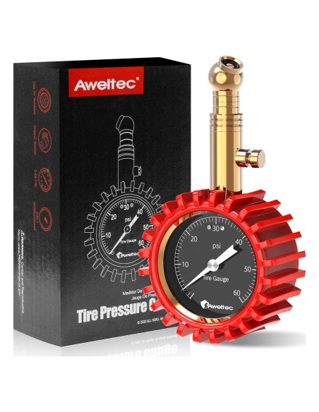 Medidor de Presión de Neumáticos AWELTEC 0-4.14 Bar 2" Medidor de Presión de Neumáticos AWELTEC 0-4.14 Bar 2"