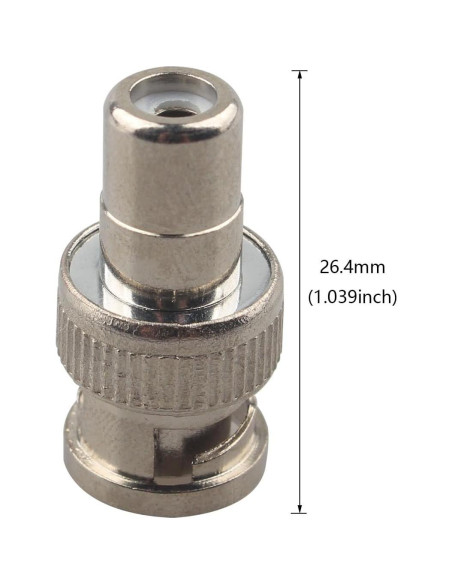 6 Adaptadores Coaxiales BNC Macho a RCA Hembra Futheda 6 Adaptadores Coaxiales BNC Macho a RCA Hembra Futheda