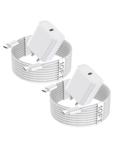 Cargador Rápido USB-C 20W + Cable 10FT para iPhone 16/15