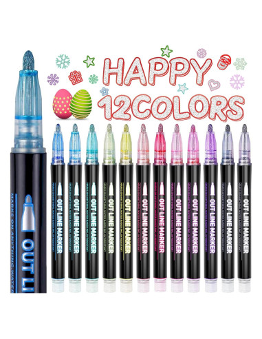 Marcadores Brillantes GLOPUS 12 Unidades para Manualidades