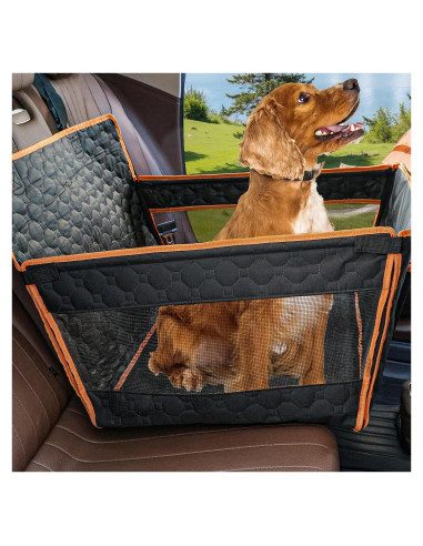 Asiento de Coche para Perros Homsunyi Grande Naranja 62x49.8cm