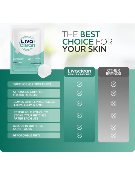 Parche Hidrocoloide LivaClean 4 Pk para Espinillas 48 Unidades Parche Hidrocoloide LivaClean 4 Pk para Espinillas 48 Unidades