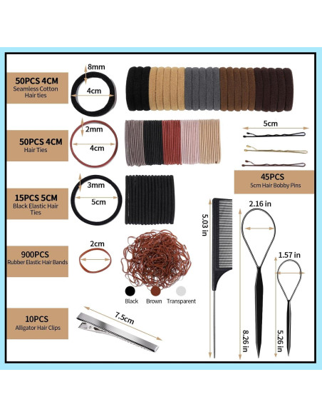 Kit de Accesorios para el Cabello FANDAMEI - 900 Piezas Kit de Accesorios para el Cabello FANDAMEI - 900 Piezas