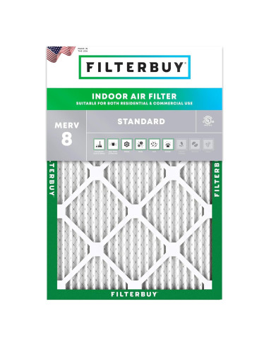 Filtro de aire Filterbuy 8x14x1 MERV 8 para HVAC - 1 unidad