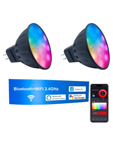 Bombillas LED MR16 Dimmable WiFi Makergroup 12V RGB 2 Pzas