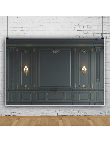 Fondo de Fotografía Vinilo Haoyiyi 180x120cm Barroco Negro
