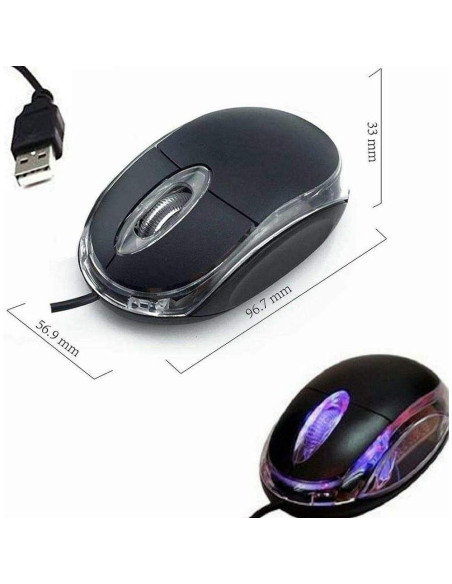 Ratón Óptico USB ANRANK UM2030AK Negro 3 Botones Ergonomico Ratón Óptico USB ANRANK UM2030AK Negro 3 Botones Ergonomico