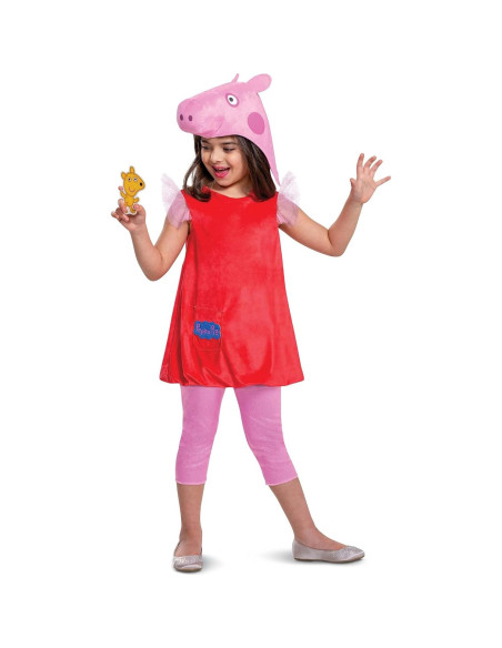 Disfraz Peppa Pig Deluxe Niñas - Jumpsuit y Sombrero Oficial Disfraz Peppa Pig Deluxe Niñas - Jumpsuit y Sombrero Oficial