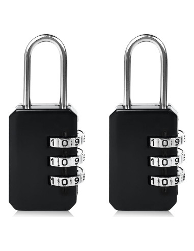 Juego de 2 Candados de Equipaje Tienyuu Negros Personalizables