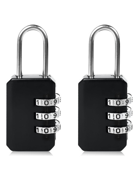 Juego de 2 Candados de Equipaje Tienyuu Negros Personalizables Juego de 2 Candados de Equipaje Tienyuu Negros Personalizables