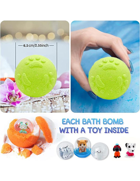Bombas de baño orgánicas Kottke con sorpresa cachorro - 20 unidades Bombas de baño orgánicas Kottke con sorpresa cachorro - 20 unidades