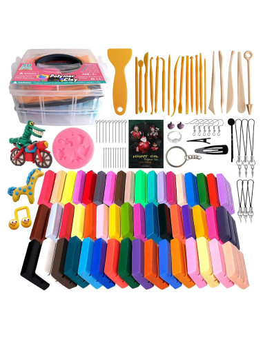 Kit de Arcilla Polimérica 50 Colores Demiwise con Herramientas
