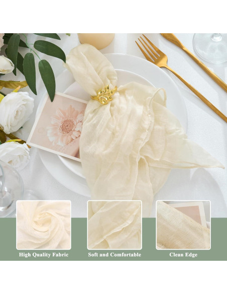 Paquete de 12 Servilletas de Gasa Beige 50.8cm Xiomot Paquete de 12 Servilletas de Gasa Beige 50.8cm Xiomot