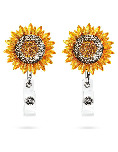Sostenedor de Insignia Retráctil Heyah Girasol Brillante x2