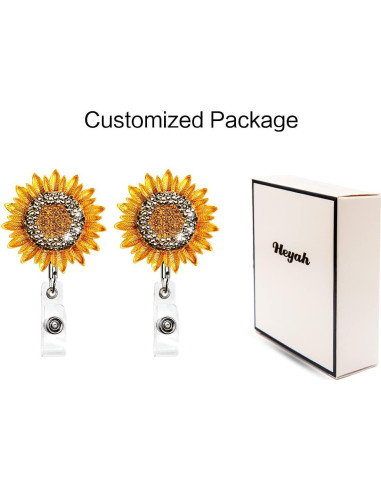 Sostenedor de Insignia Retráctil Heyah Girasol Brillante x2