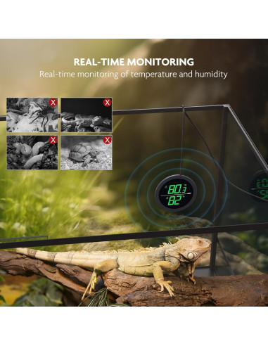 Termómetro Digital LED PAIZOO 2 en 1 para Reptiles y Acuarios