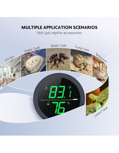 Termómetro Digital LED PAIZOO 2 en 1 para Reptiles y Acuarios