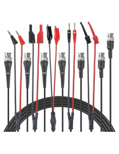 ZIBOO ZB-KIT16 Cables de Prueba BNC a Clips de Cocodrilo 6 Pzas